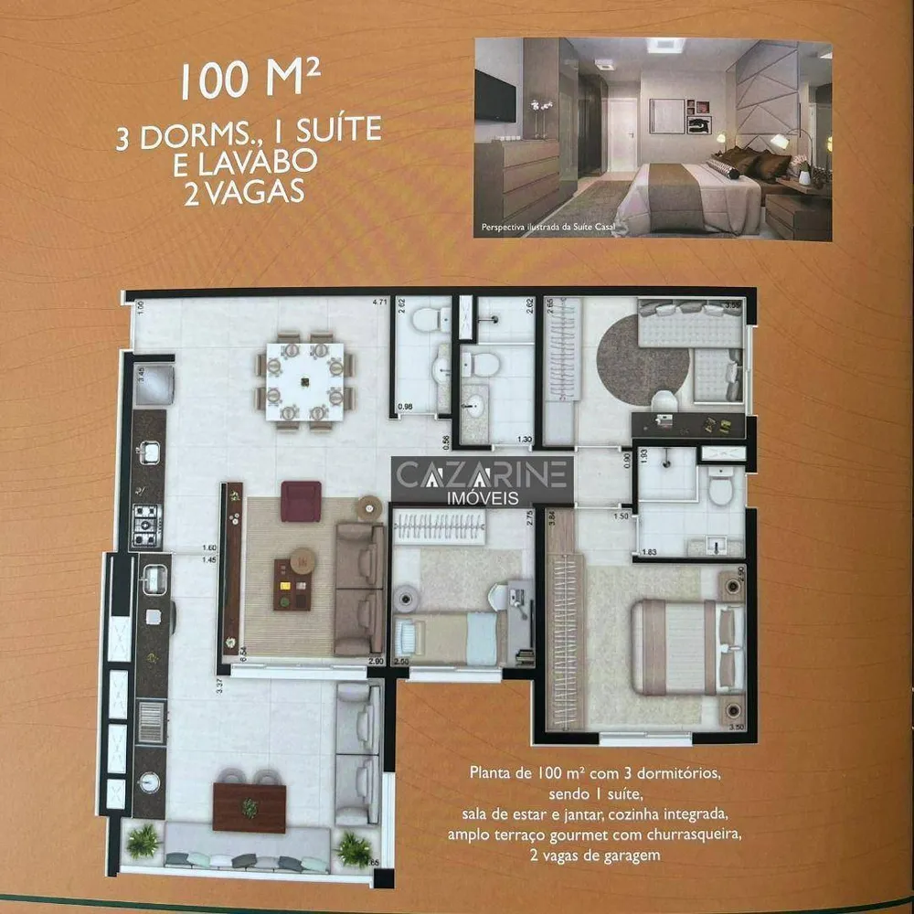 Apartamento, 3 quartos, 100 m² - Foto 1