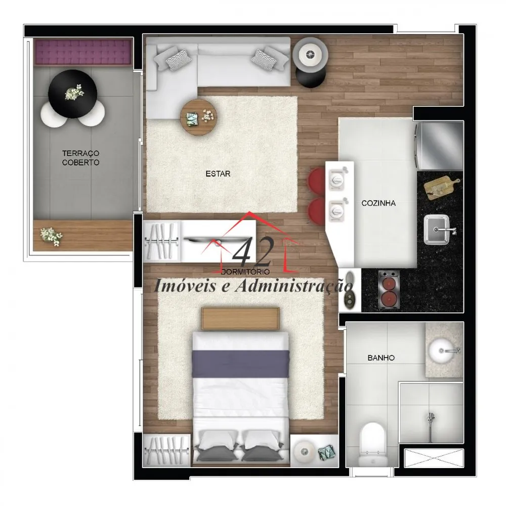 Apartamento, 1 quarto, 34 m² - Foto 1