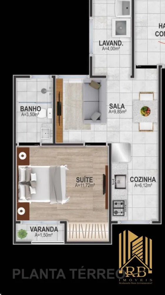 Apartamento, 1 quarto, 45 m² - Foto 3