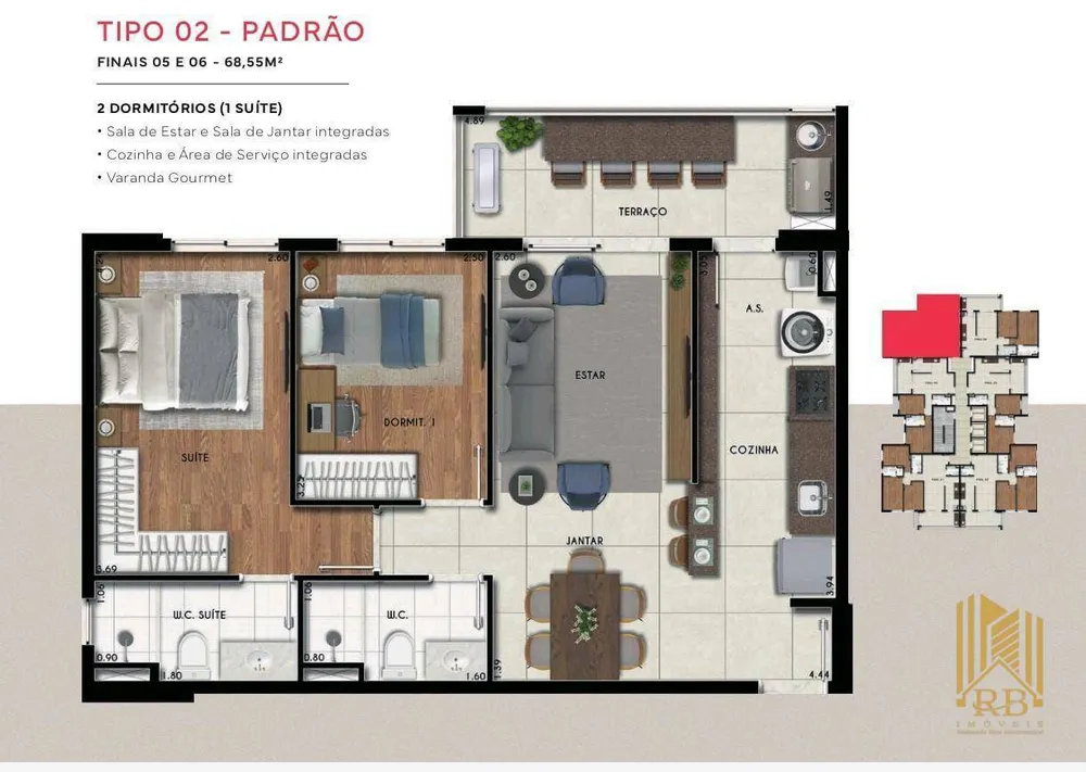 Apartamento, 2 quartos, 69 m² - Foto 8