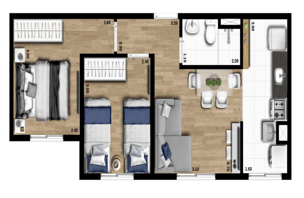 Apartamento, 2 quartos, 40 m² - Foto 13