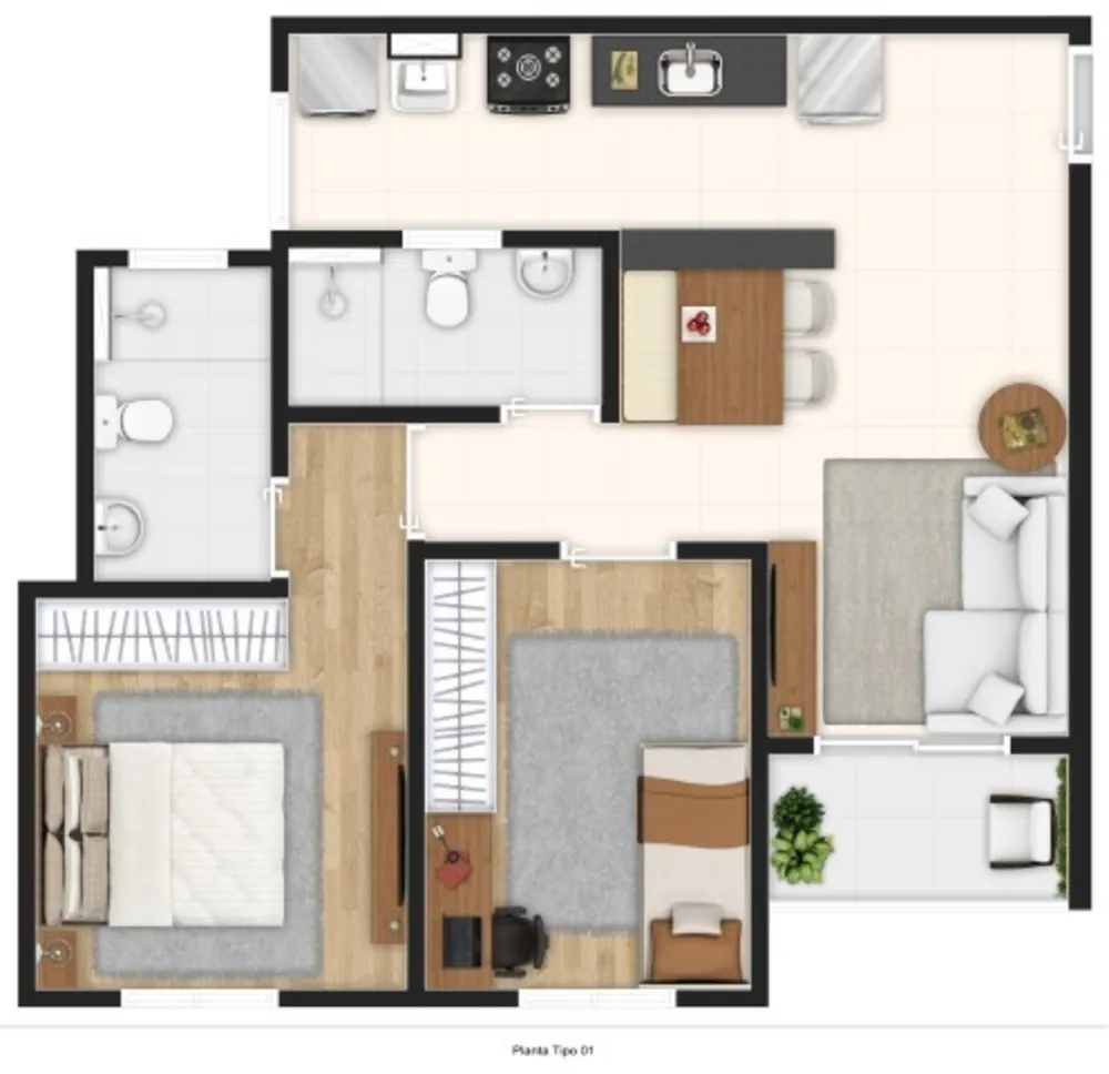 Apartamento, 2 quartos, 48 m² - Foto 16