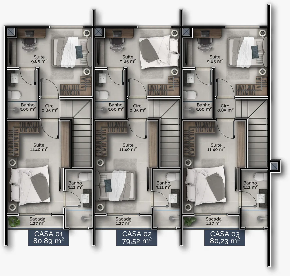 Sobrado, 2 quartos, 80 m² - Foto 3