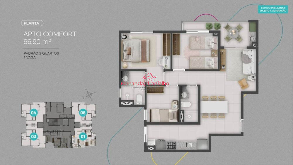 Apartamento, 3 quartos, 61 m² - Foto 9