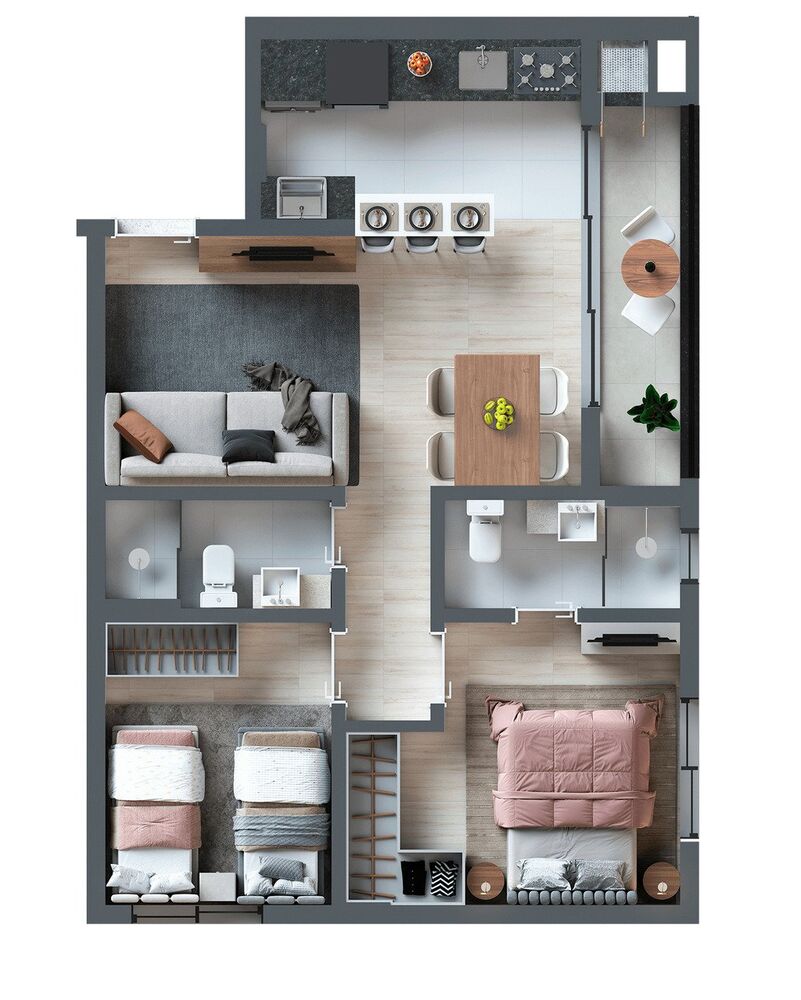 Apartamento, 3 quartos, 75 m² - Foto 2