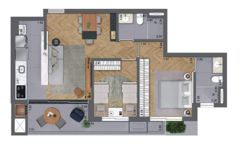 Apartamento, 2 quartos, 69 m² - Foto 3