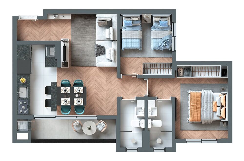 Apartamento à venda com 2 quartos, 61m² - Foto 3