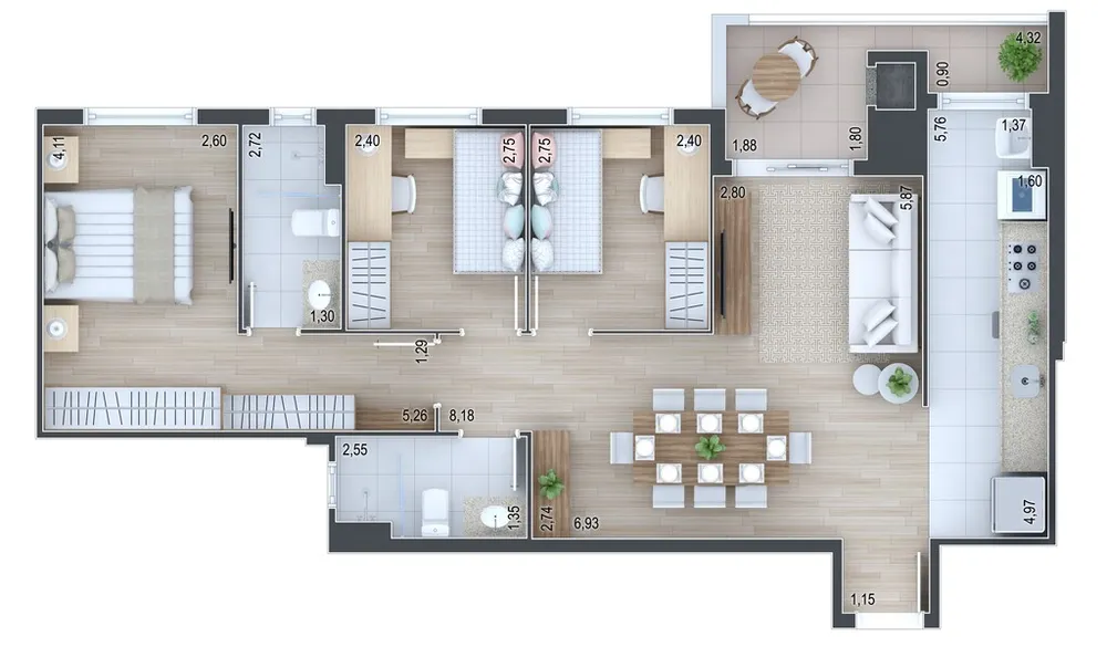 Apartamento, 3 quartos, 118 m² - Foto 3