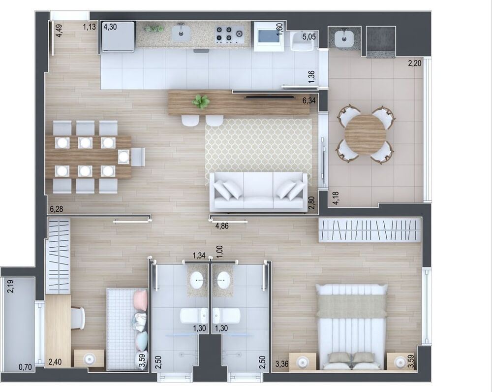 Apartamento, 3 quartos, 100 m² - Foto 2