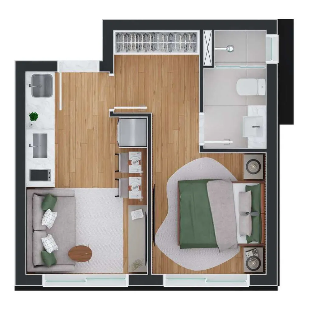 Apartamento, 1 quarto, 33 m² - Foto 2