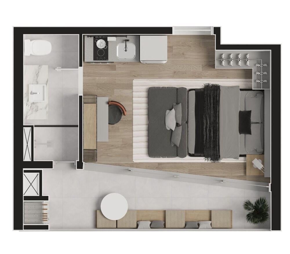 Apartamento, 1 quarto, 53 m² - Foto 3