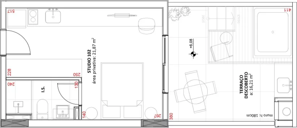 Cobertura, 1 quarto, 73 m² - Foto 3
