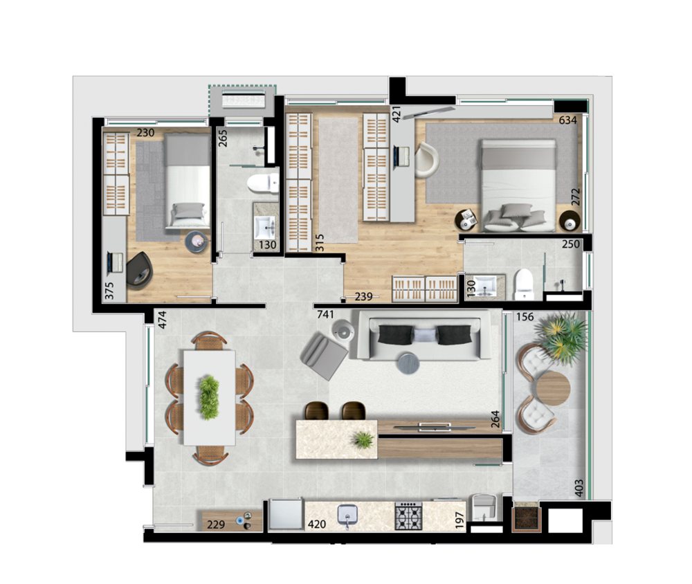 Apartamento, 3 quartos, 94 m² - Foto 3