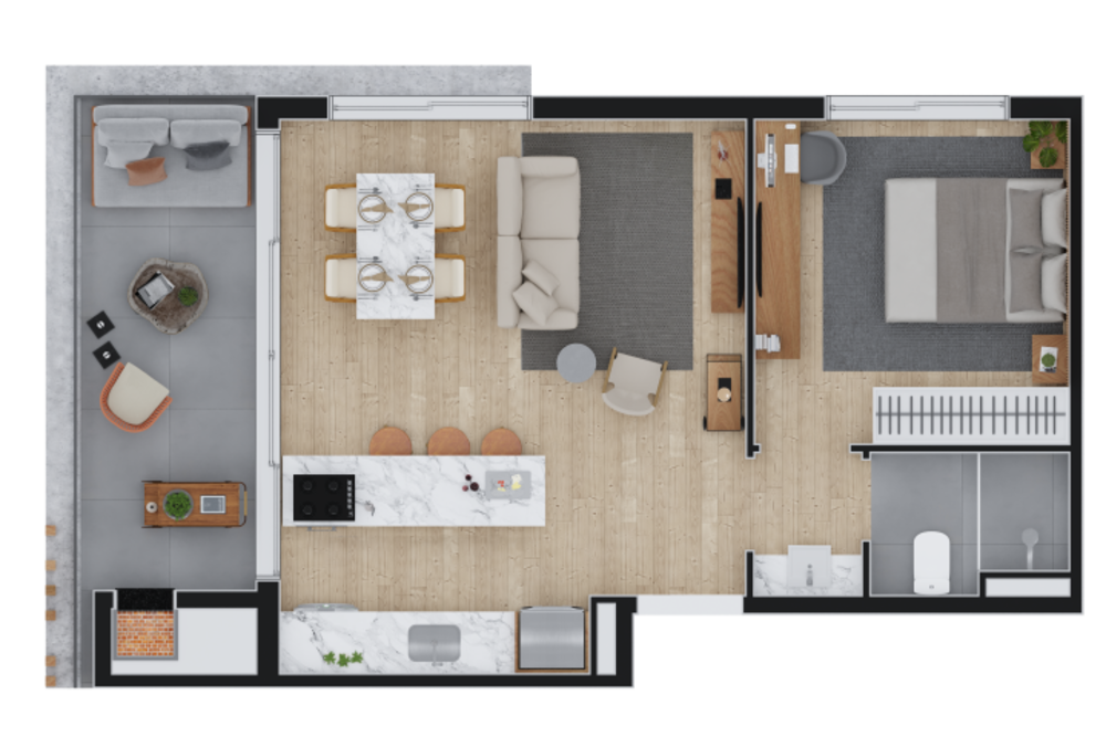 Apartamento, 1 quarto, 47 m² - Foto 2