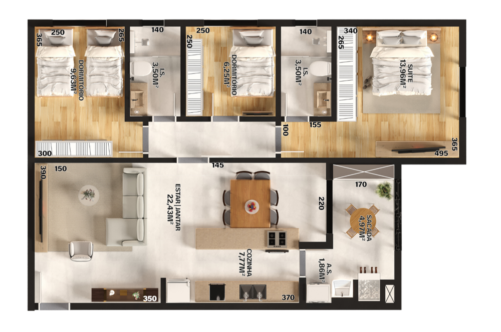 Apartamento à venda com 1 quarto, 46m² - Foto 4