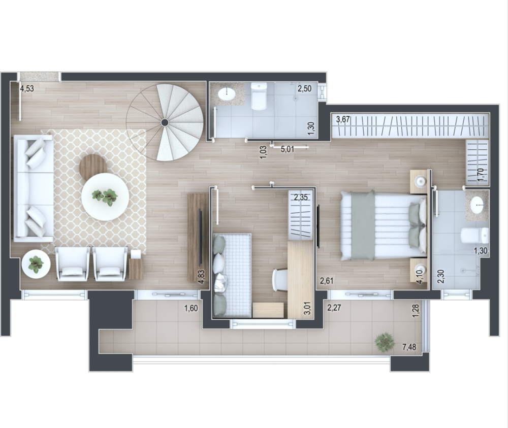 Apartamento à venda com 2 quartos, 67m² - Foto 3
