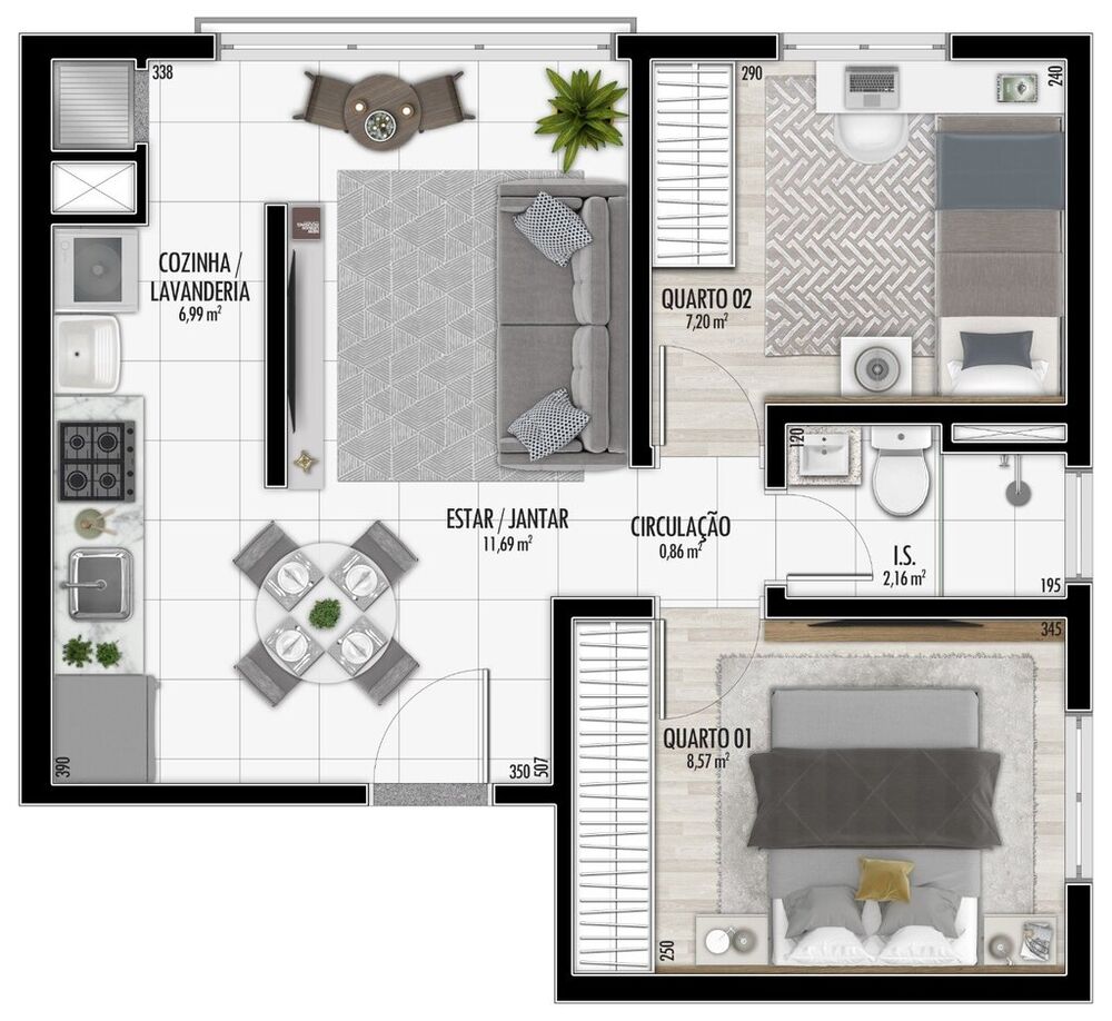 Apartamento, 2 quartos, 48 m² - Foto 1