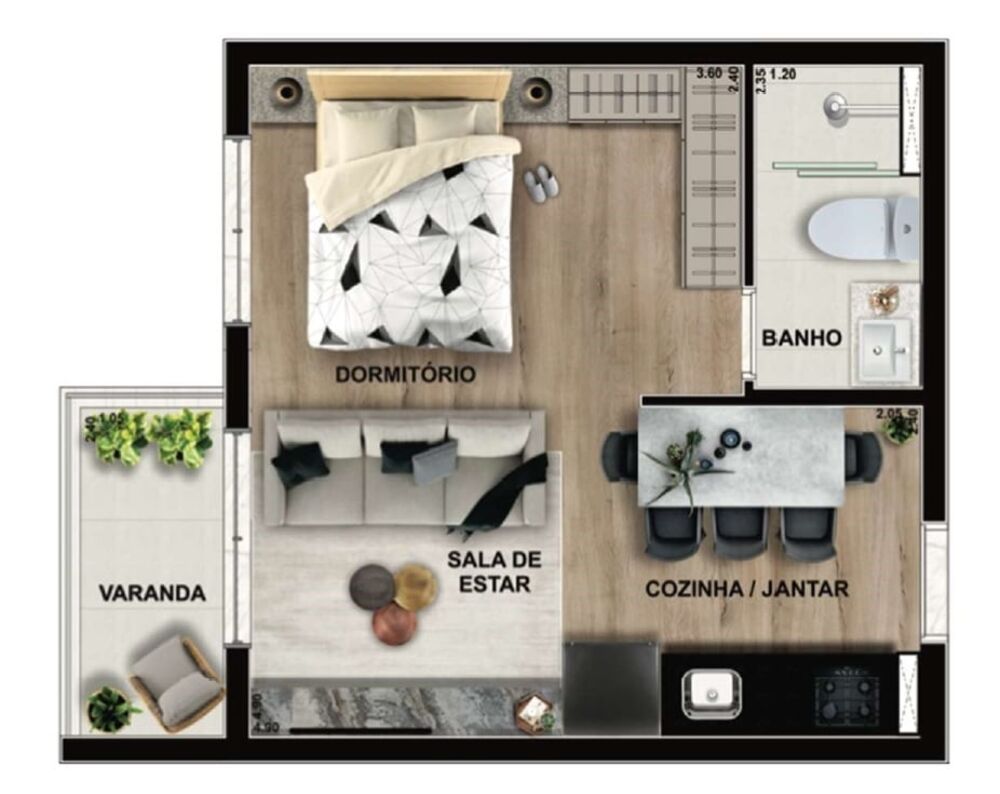 Apartamento, 1 quarto, 30 m² - Foto 4