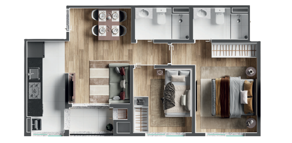 Apartamento, 3 quartos, 56 m² - Foto 4