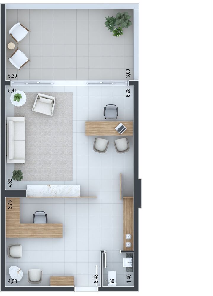 Sala-Conjunto, 46 m² - Foto 4