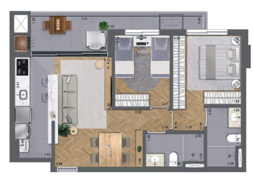 Apartamento, 2 quartos, 68 m² - Foto 4