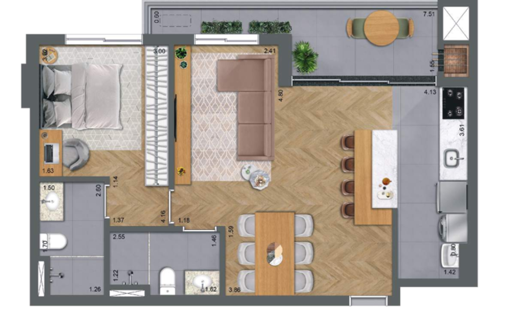 Apartamento, 2 quartos, 68 m² - Foto 2