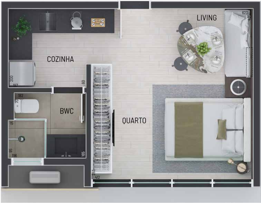 Apartamento à venda com 1 quarto, 55m² - Foto 2