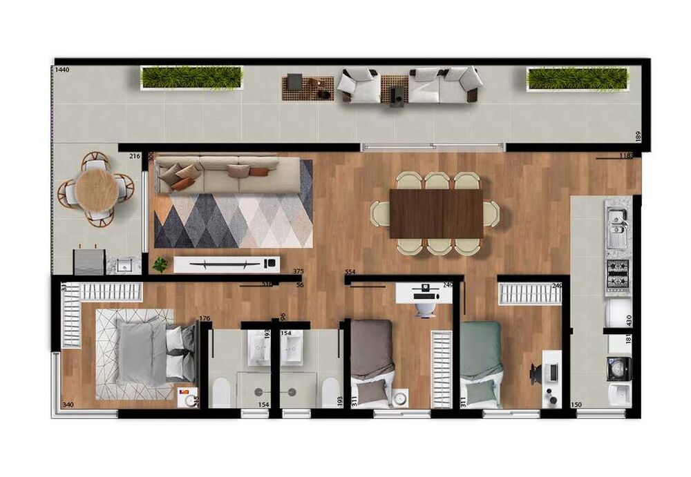 Apartamento, 3 quartos, 98 m² - Foto 3