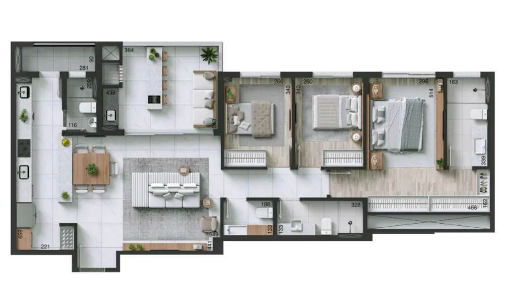 Cobertura, 3 quartos, 232 m² - Foto 2