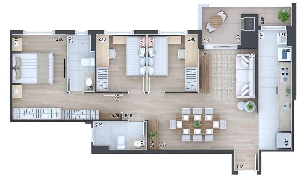 Apartamento, 3 quartos, 161 m² - Foto 3