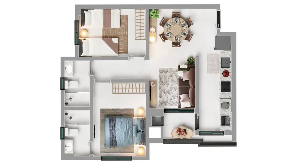 Apartamento, 2 quartos, 48 m² - Foto 2