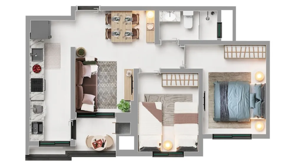 Apartamento, 2 quartos, 48 m² - Foto 1