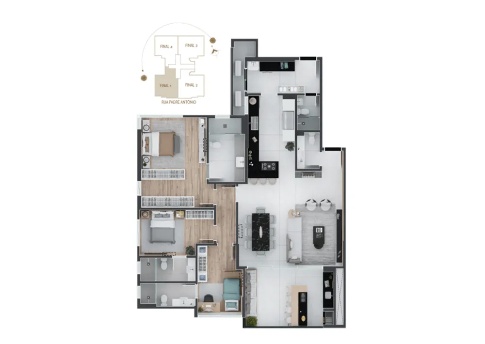 Apartamento, 3 quartos, 148 m² - Foto 2