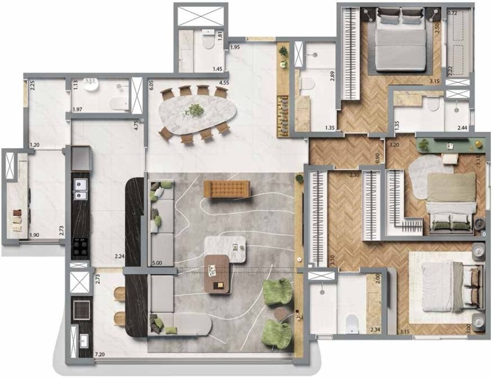 Apartamento, 3 quartos, 192 m² - Foto 16