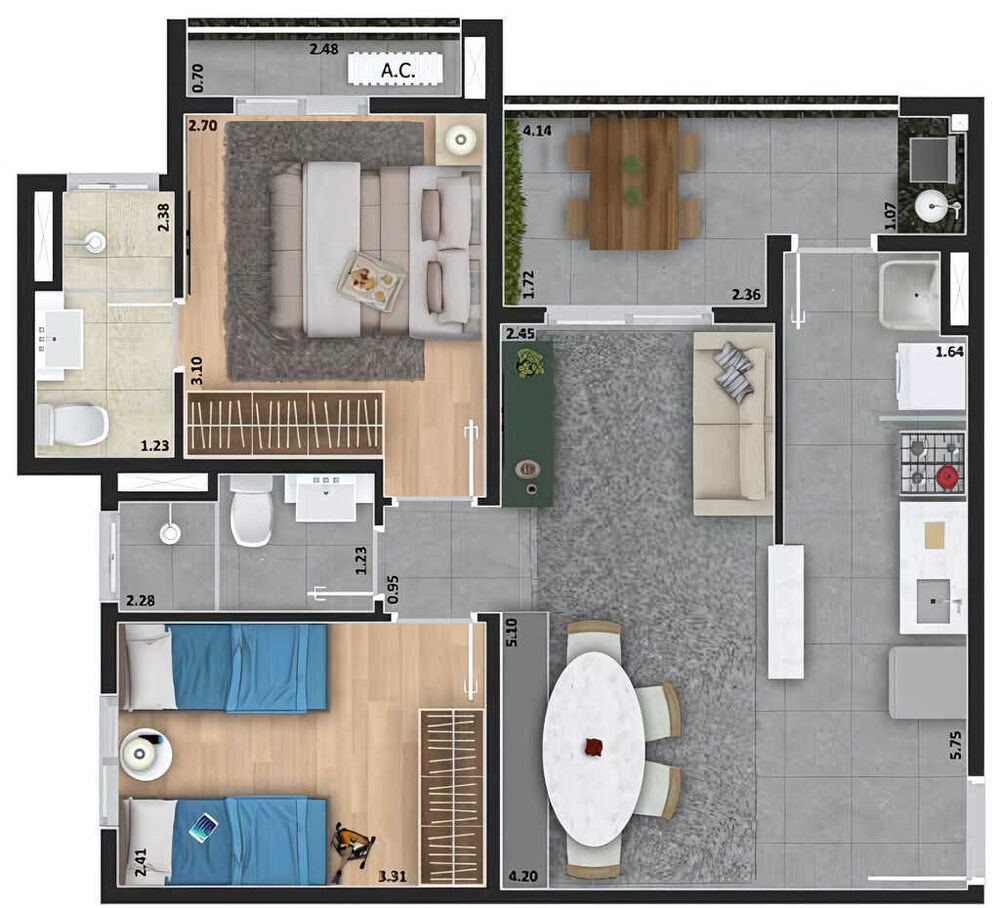 Apartamento, 2 quartos, 87 m² - Foto 3