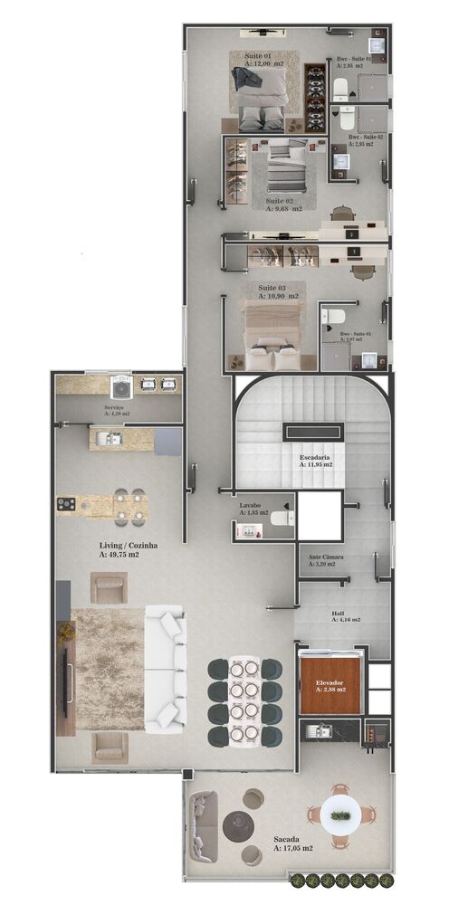 Apartamento, 3 quartos, 149 m² - Foto 12