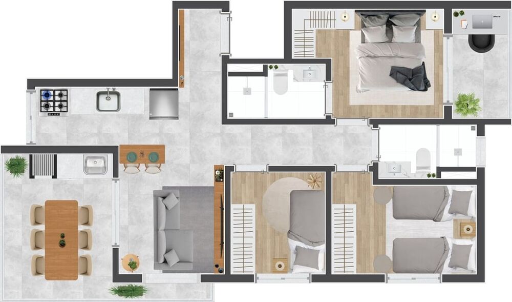 Apartamento à venda com 3 quartos, 70m² - Foto 4