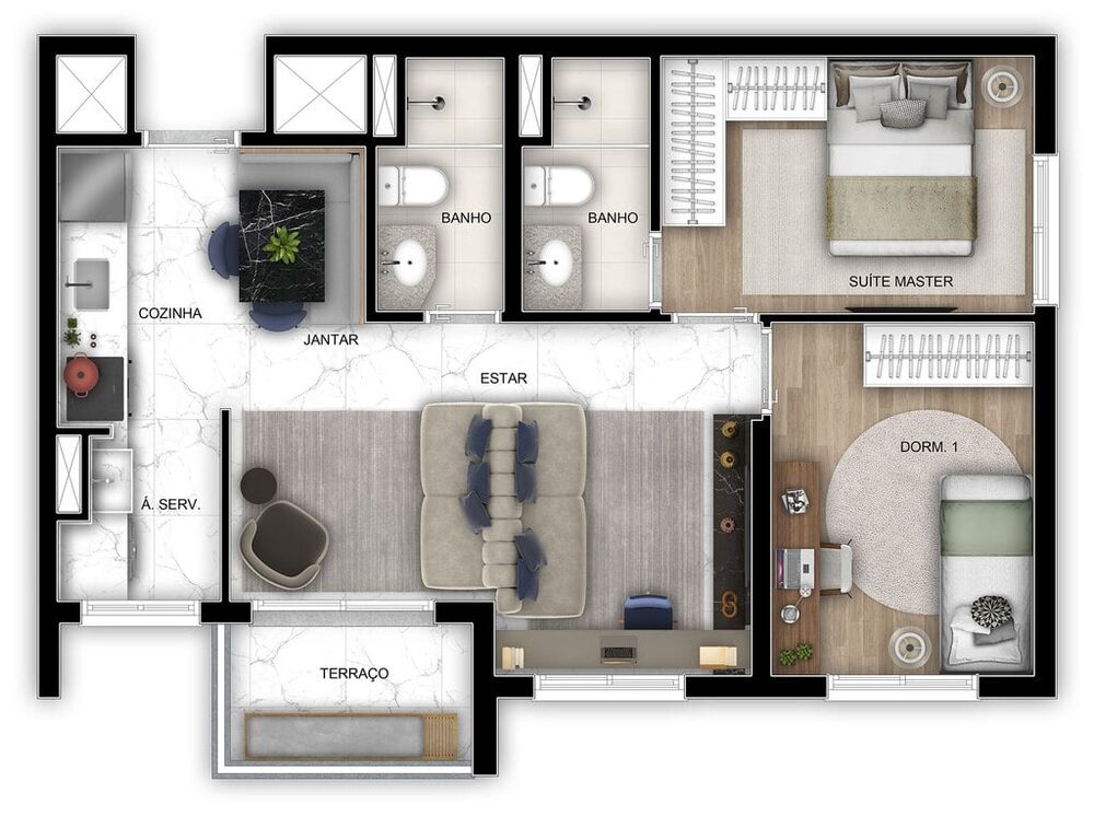 Apartamento à venda com 3 quartos, 56m² - Foto 4