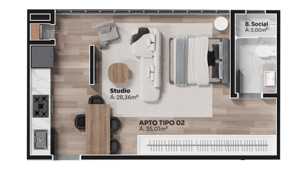 Apartamento, 2 quartos, 56 m² - Foto 24