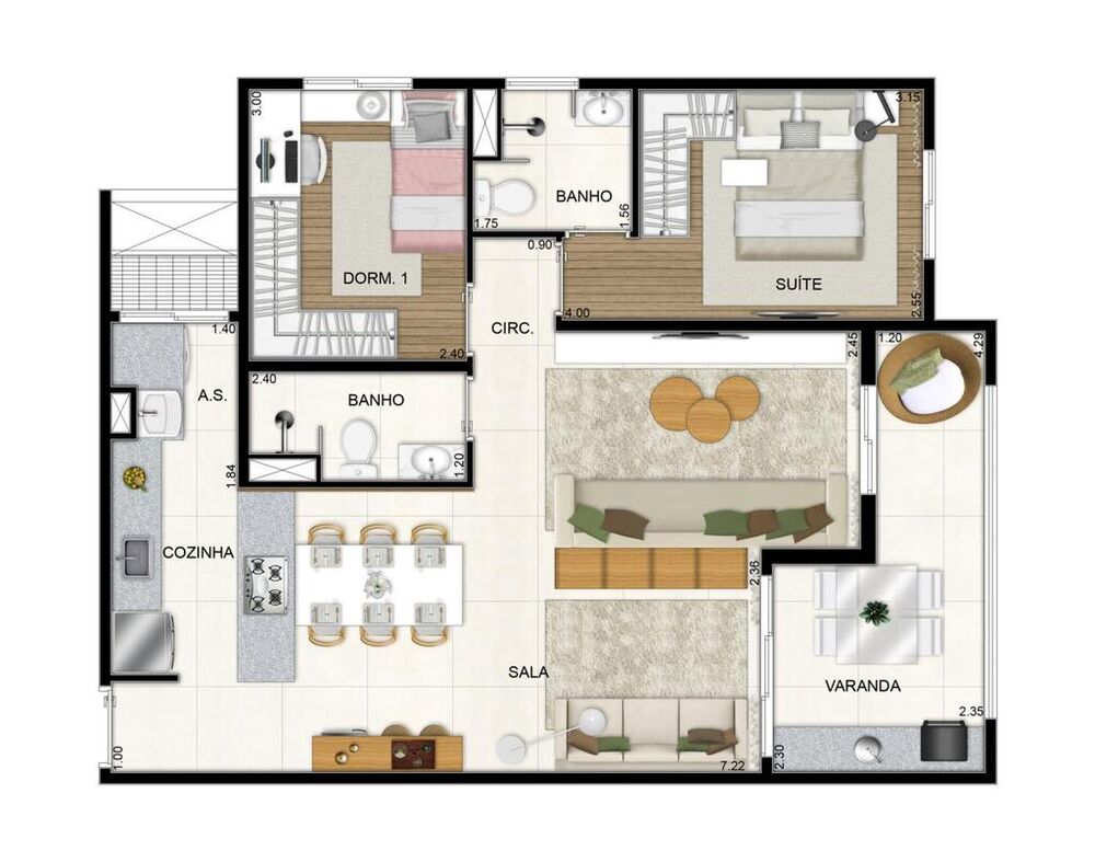 Apartamento, 3 quartos, 71 m² - Foto 4
