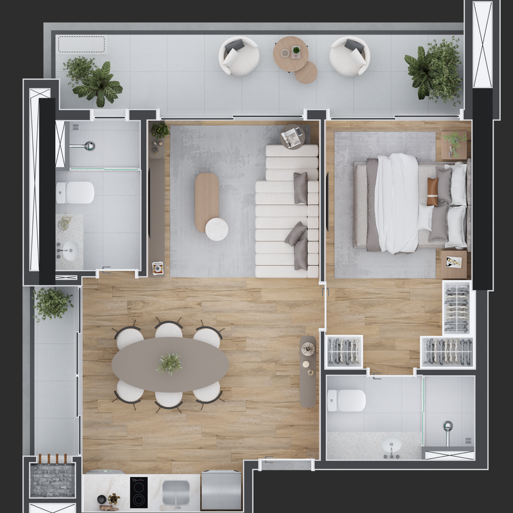 Apartamento, 1 quarto, 49 m² - Foto 4