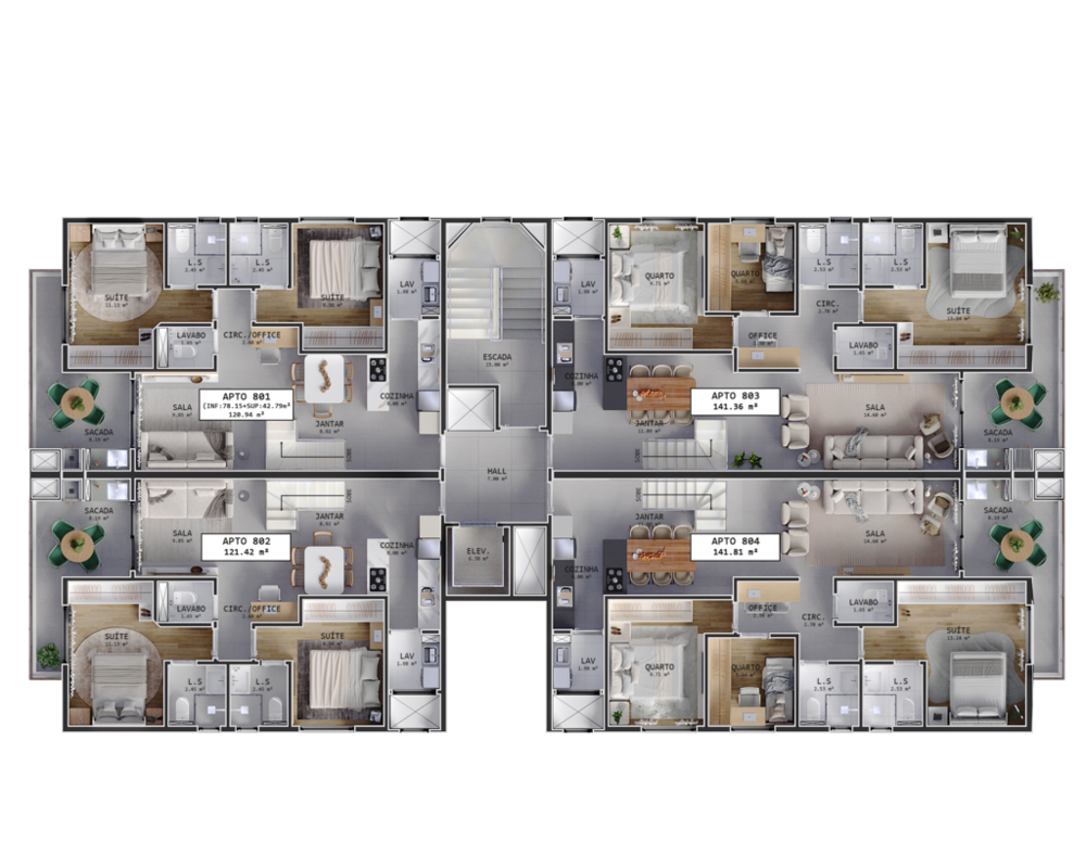 Cobertura, 4 quartos, 141 m² - Foto 3