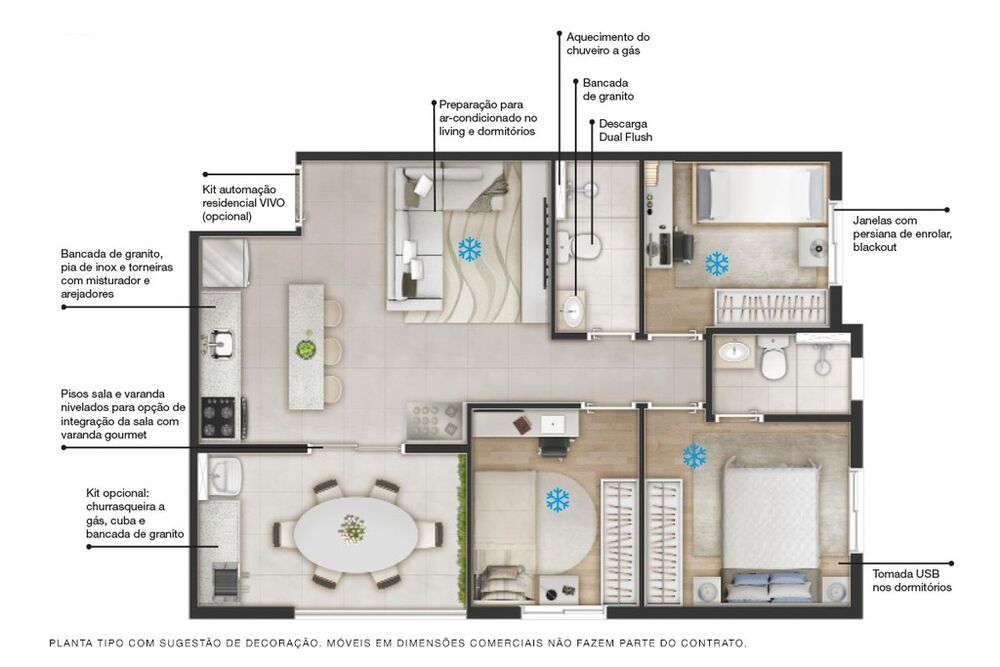 Apartamento, 3 quartos, 61 m² - Foto 4
