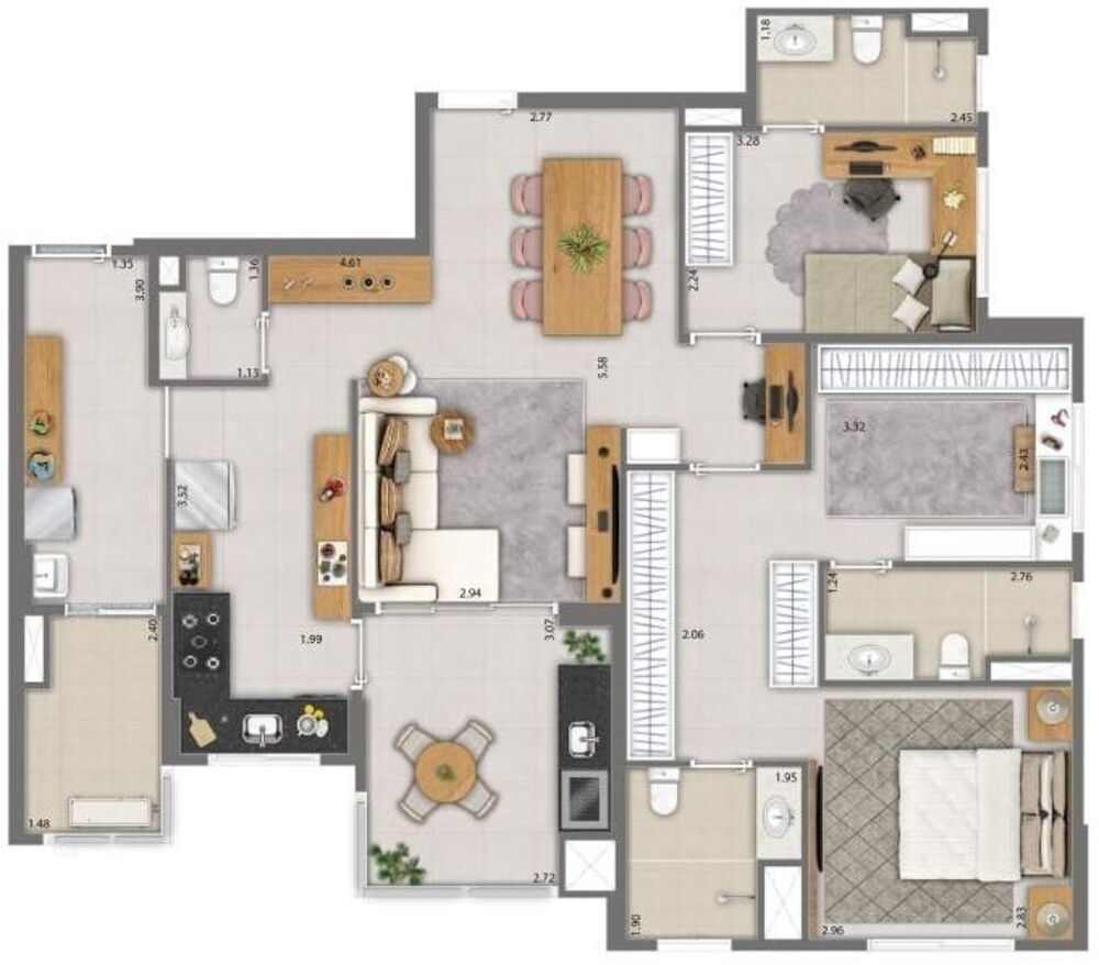 Apartamento, 3 quartos, 102 m² - Foto 4