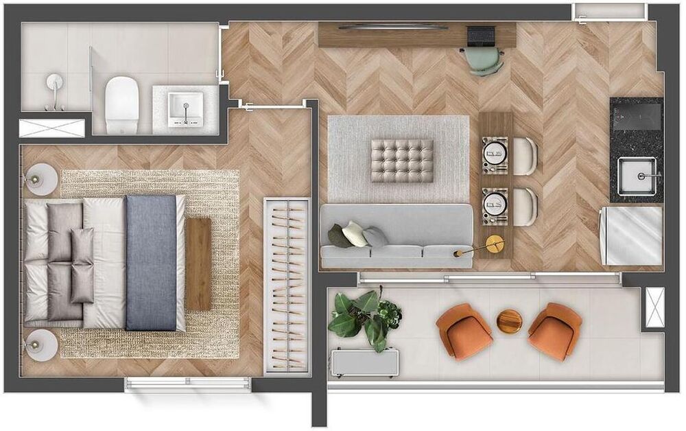 Apartamento, 1 quarto, 34 m² - Foto 3