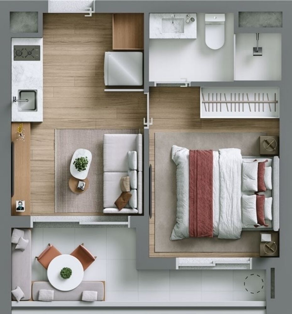 Apartamento, 1 quarto, 48 m² - Foto 7