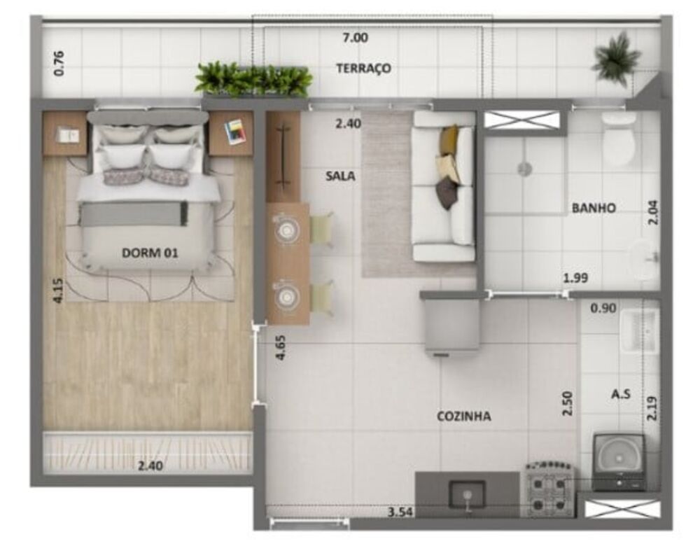 Apartamento, 2 quartos, 34 m² - Foto 3