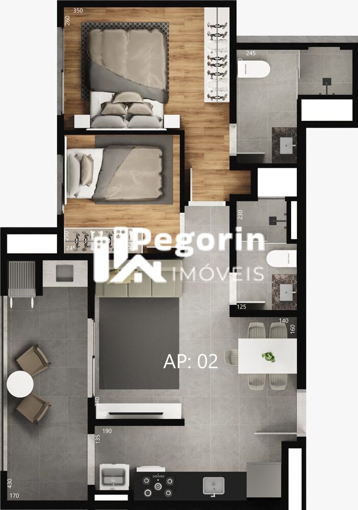 Apartamento, 2 quartos, 59 m² - Foto 3