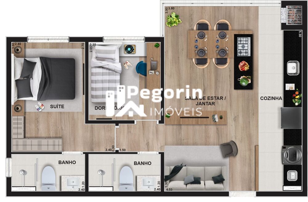 Apartamento à venda com 2 quartos, 48m² - Foto 8