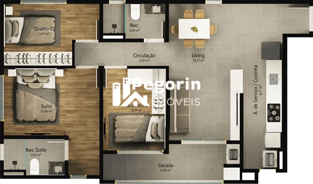 Apartamento, 2 quartos, 62 m² - Foto 9